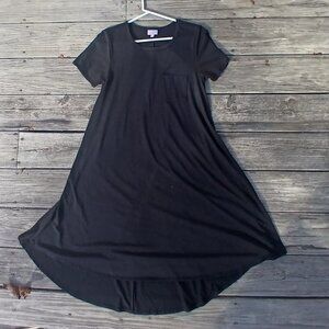 Black Lularoe Carly High Low Breezy Swing Dress Size S Spring Summer LBD